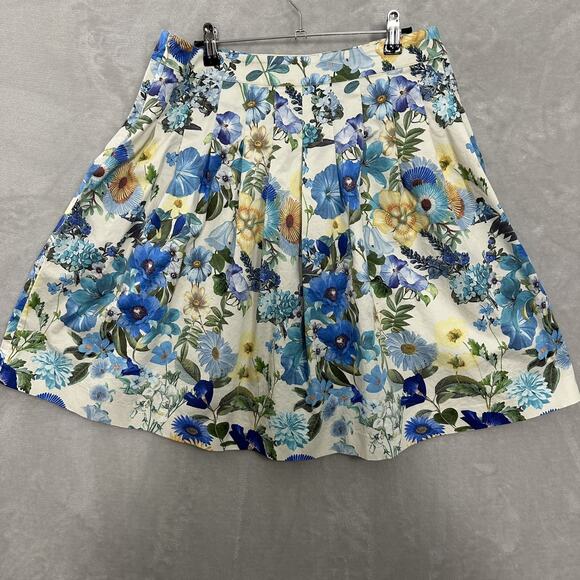 Talbots A-Line Skirt Size 10 Petite Floral Botanical Tea Party Swing Retro - Picture 4 of 12